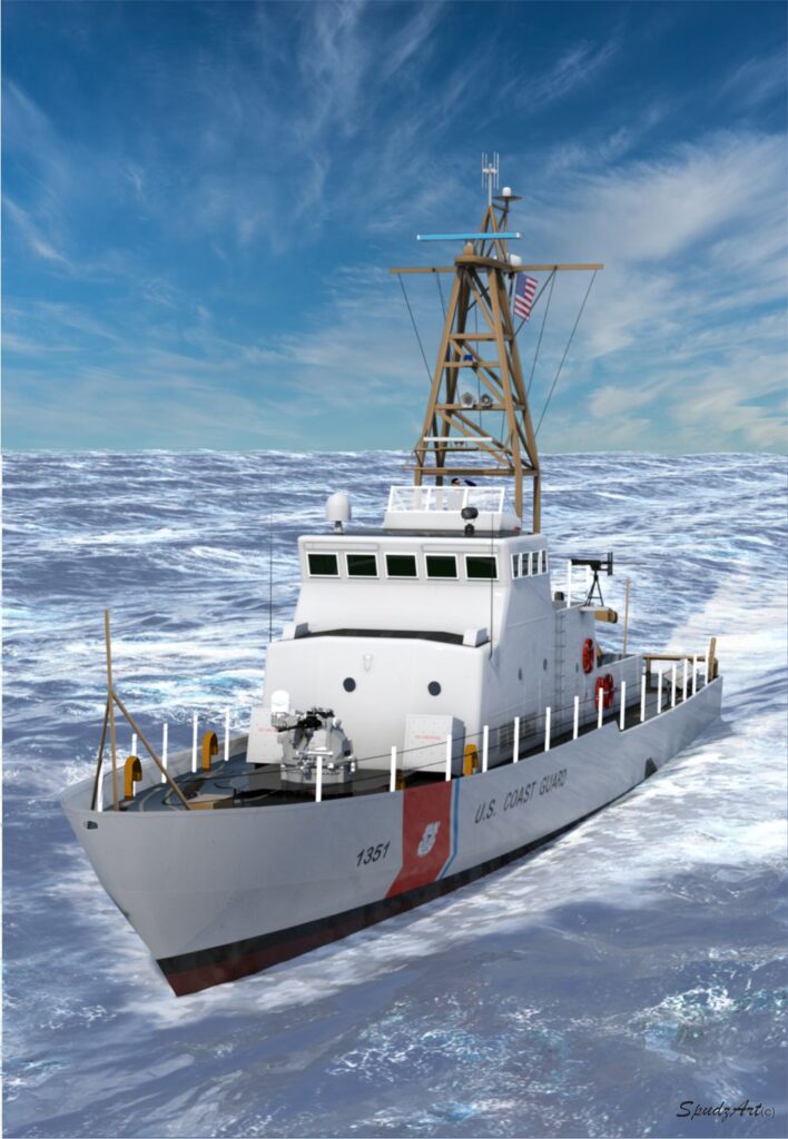 USCGC Kauai proceeds at full speed for the search and rescue case.